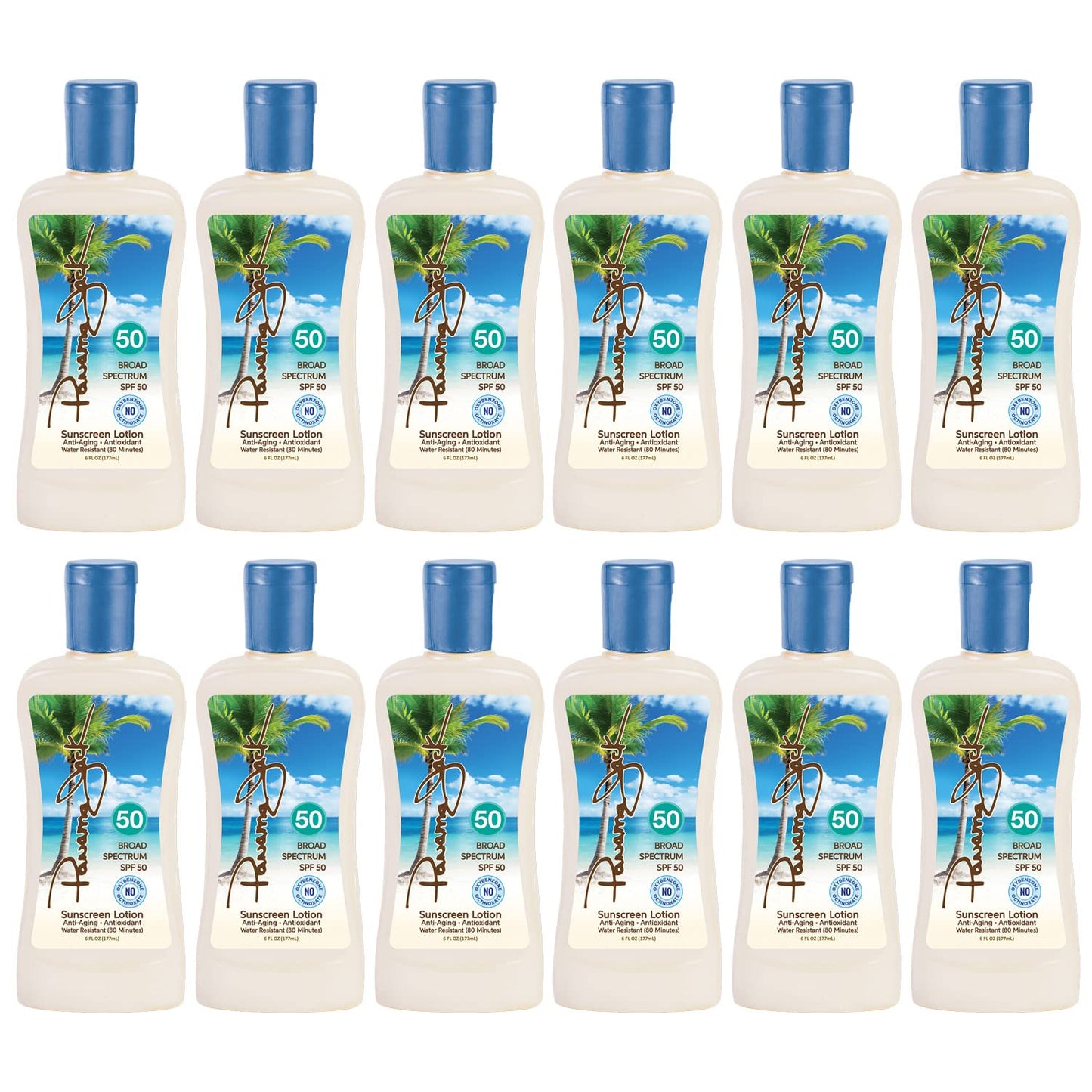 Panama Jack SPF 50 Sunscreen Lotion — Broad Spectrum UVA/UVB, Cruelty Free, Gluten & Paraben Free, 6 oz (Pack of 12)