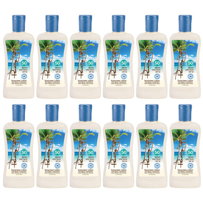 Panama Jack SPF 50 Sunscreen Lotion — Broad Spectrum UVA/UVB, Cruelty Free, Gluten & Paraben Free, 6 oz (Pack of 12)