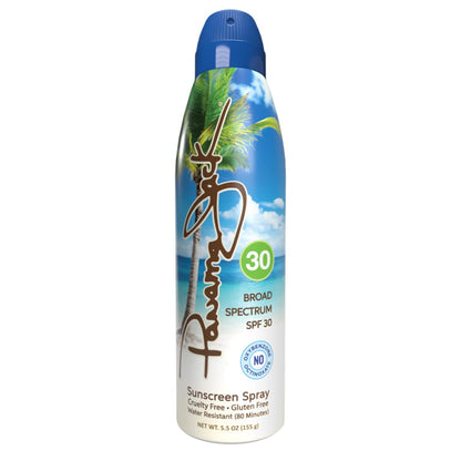 Panama Jack Continuous Spray Sunscreen SPF 30 — Broad Spectrum, Water Resistant, Cruelty Free