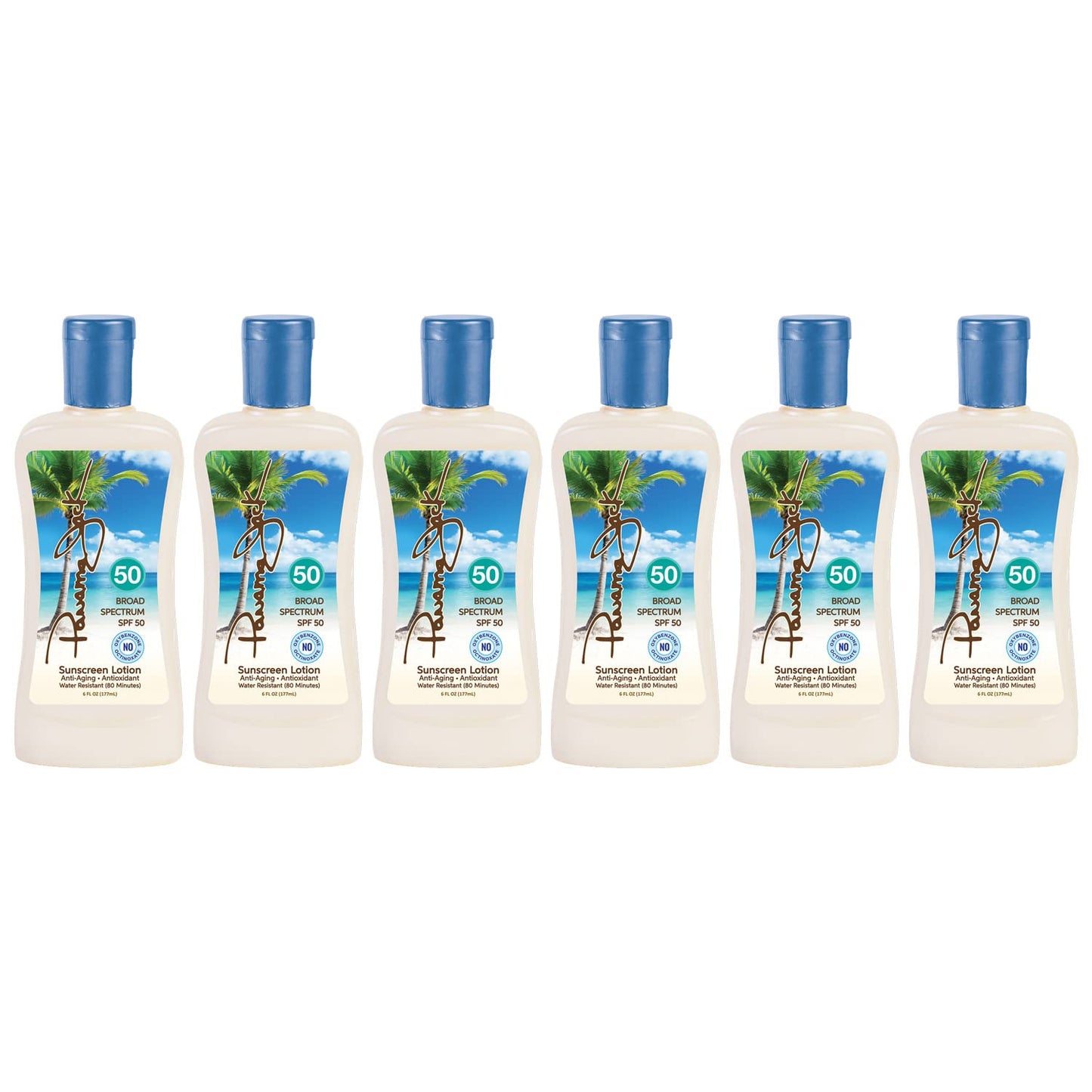 Panama Jack Sunscreen Suntan Lotion SPF 50 – Broad Spectrum UVA/UVB, Pack of 6 x 6 fl oz, Cruelty-Free