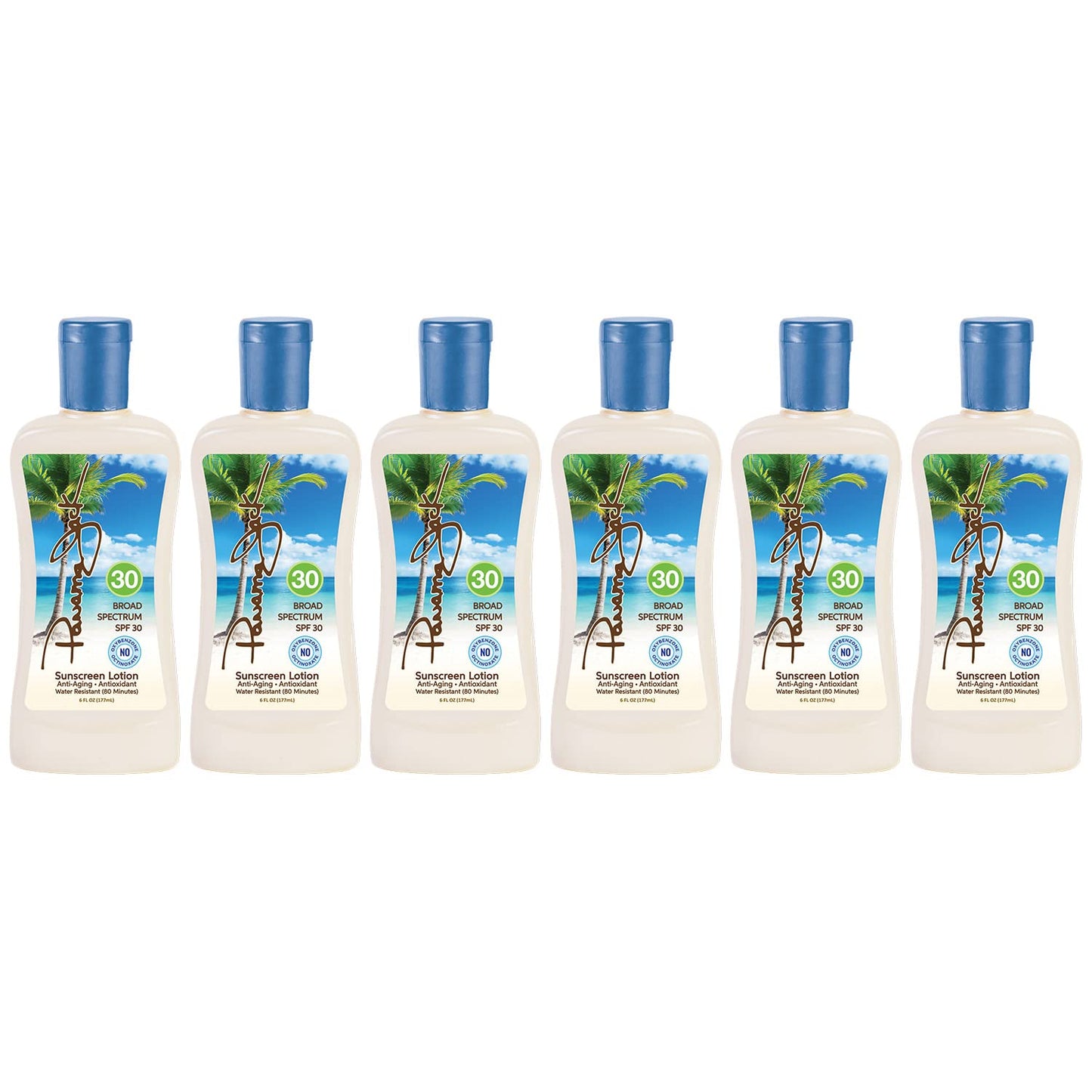 Panama Jack Sunscreen Suntan Lotion SPF 30 – Broad Spectrum UVA/UVB, Cruelty Free, Gluten & Paraben Free, 6 FL OZ (Pack of 6)