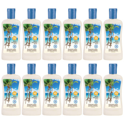 Panama Jack Sunscreen Suntan Lotion SPF 15 – Broad Spectrum UVA/UVB, Cruelty Free, 6 fl oz (Pack of 12)