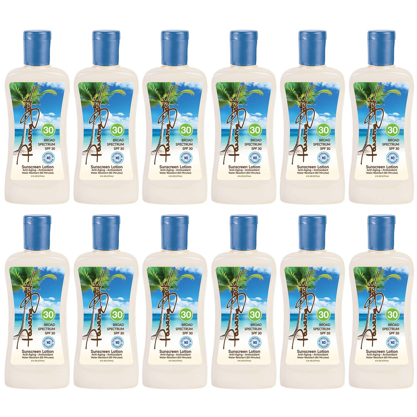 Panama Jack Sunscreen Suntan Lotion SPF 30 – Broad Spectrum UVA/UVB, Cruelty-Free, 6 fl oz (Pack of 12)