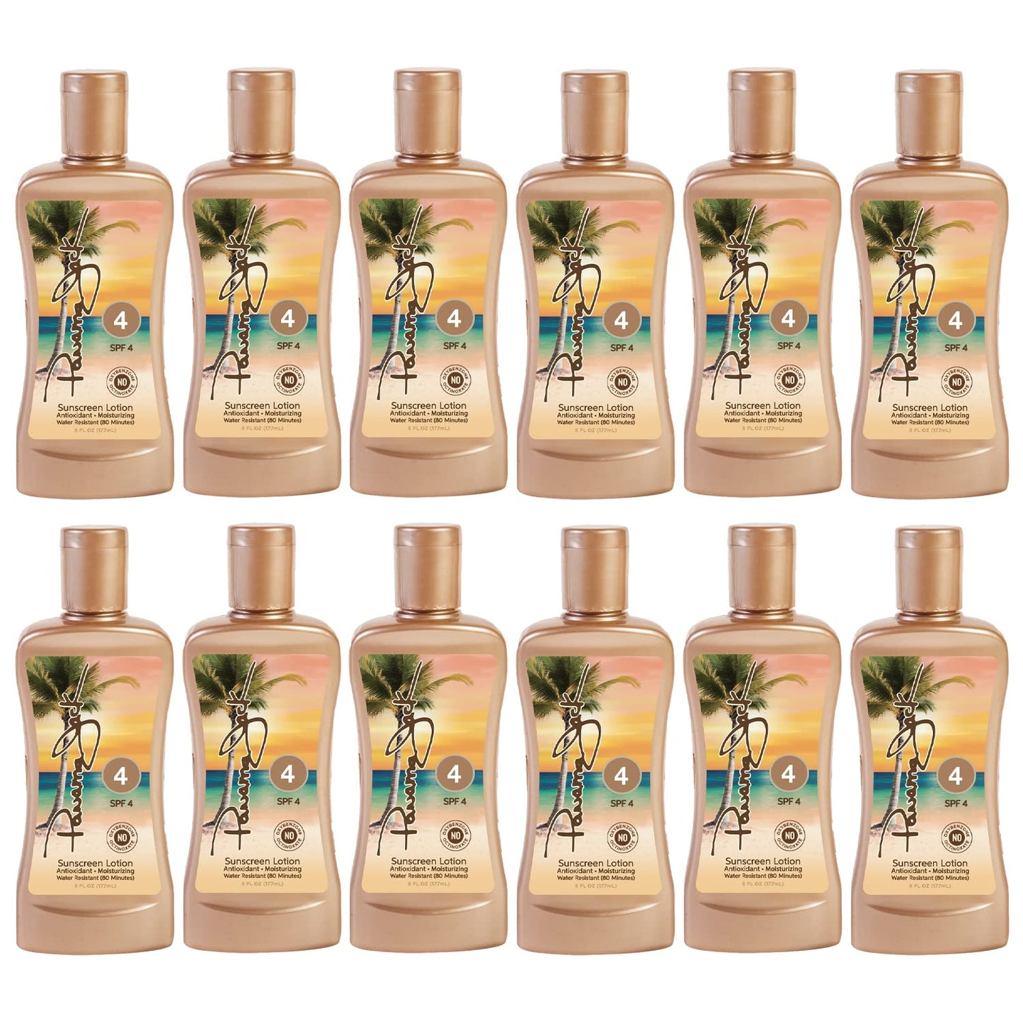 Panama Jack Sunscreen Tanning Lotion SPF 4 – Cruelty-Free, Reef-Friendly, Antioxidant Moisturizing Formula – 6 fl oz Pack of 12