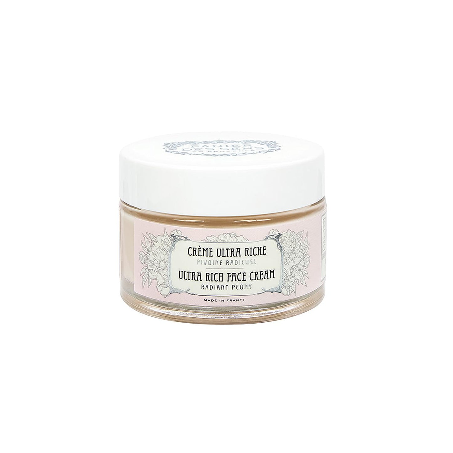 Panier des Sens Radiant Peony Ultra Rich Face Cream – 1.7 oz, 48H Hydration & Regeneration, 99% Natural, Made in France, Vegan