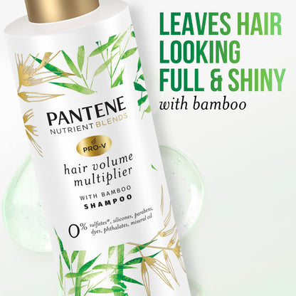 Pantene Sulfate Free Shampoo with Bamboo — Volumizing, Color Safe, 9.6 oz