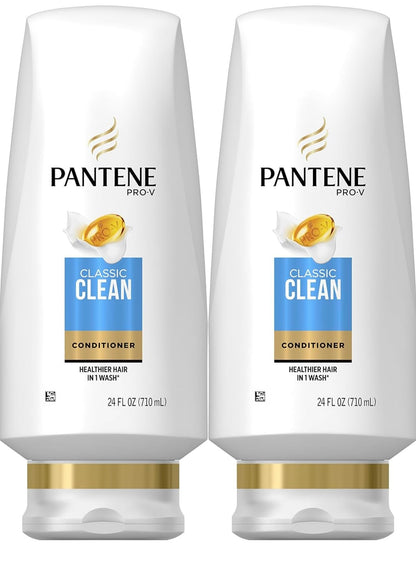 Pantene Classic Clean Conditioner Twin Pack – 2 x 24 oz Bottles | Pro-V Hydration