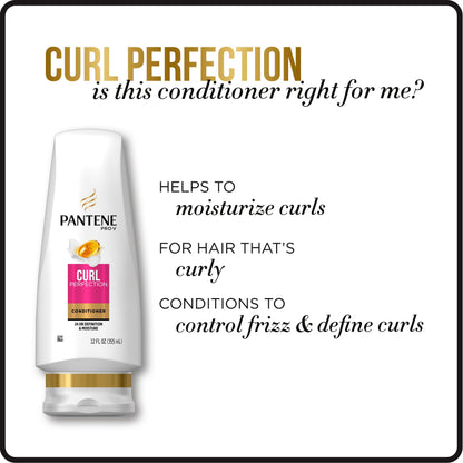 Pantene Pro-V Curl Perfection Conditioner – 17.7 fl oz | Hydration, Definition & Frizz Control