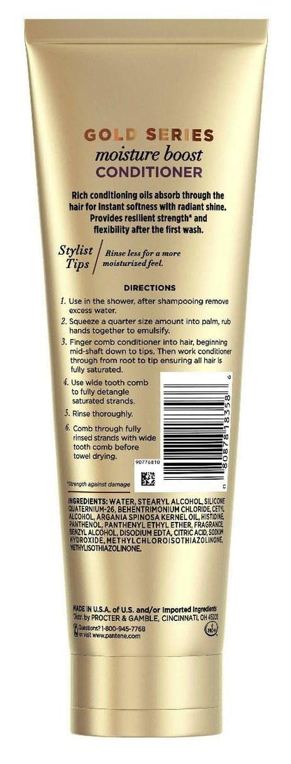 Pantene Gold Series Moist Boost Conditioner — 8.4 oz (250 ml) | Argan Oil, Sulfate-Free