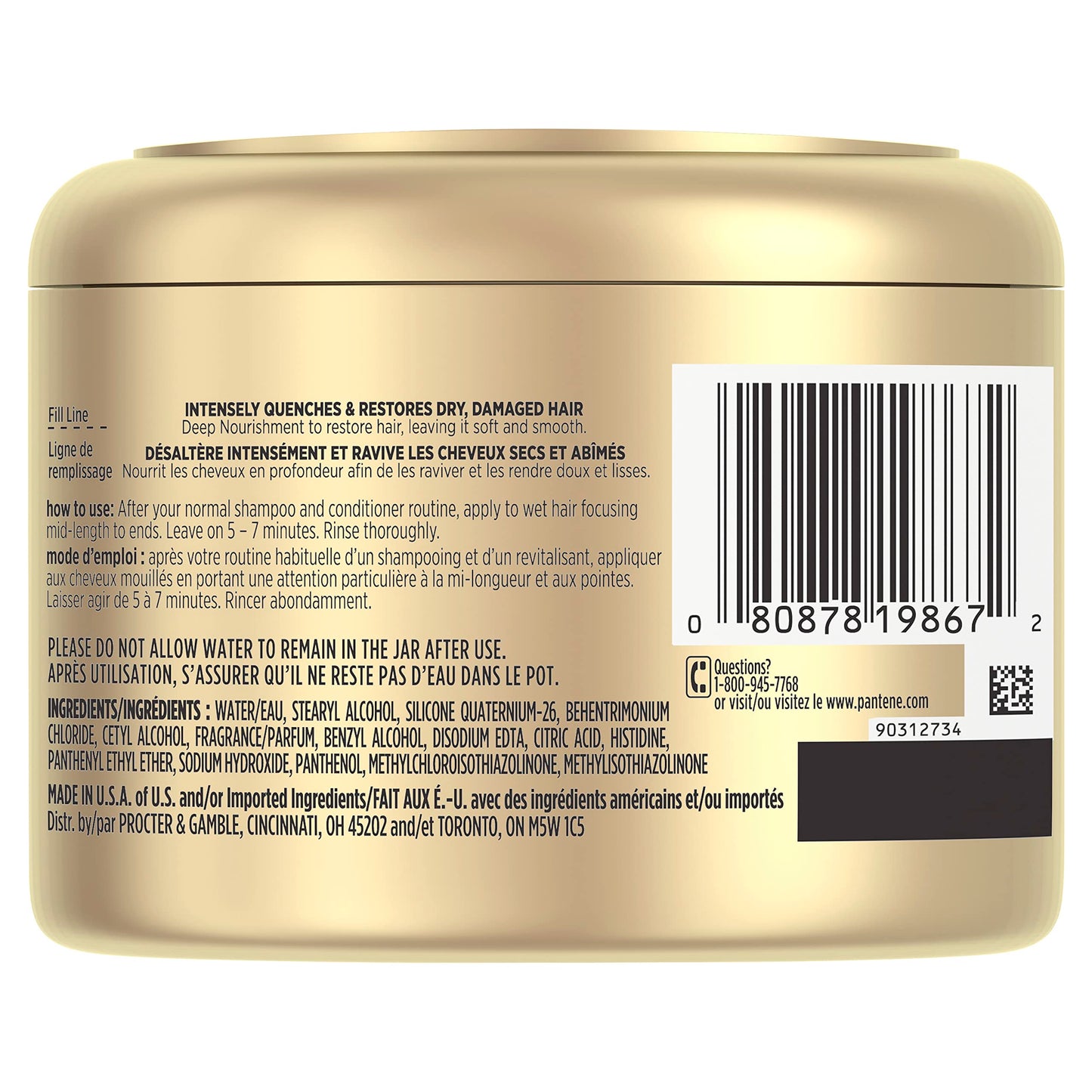 Pantene Miracle Rescue Hair Mask – Deep Conditioning for Dry & Damaged Hair (6.4 oz)