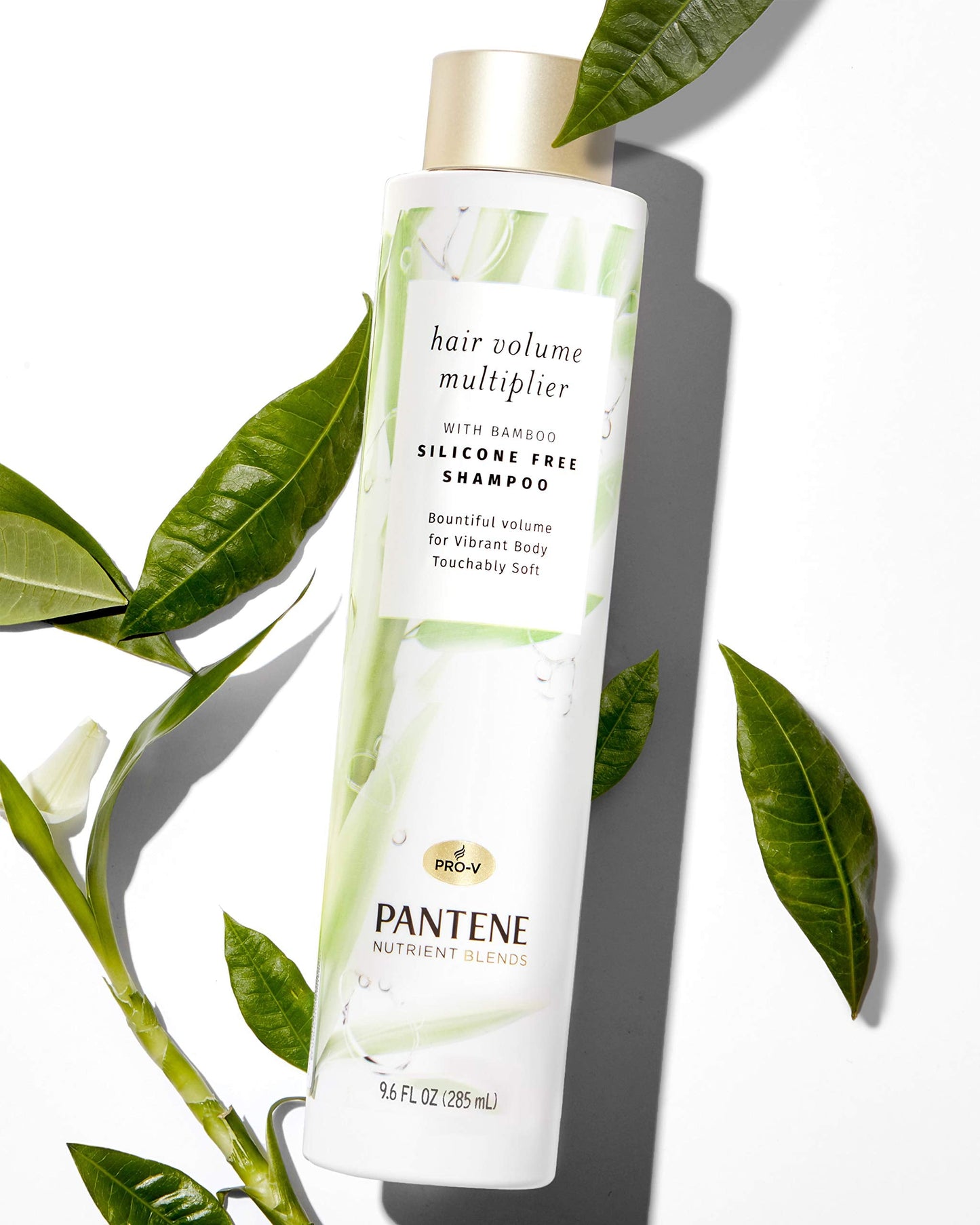Pantene Nutrient Blends Bamboo Hair Volume Multiplier Shampoo – Silicone-Free for Fine, Thin Hair (9.6 fl oz)