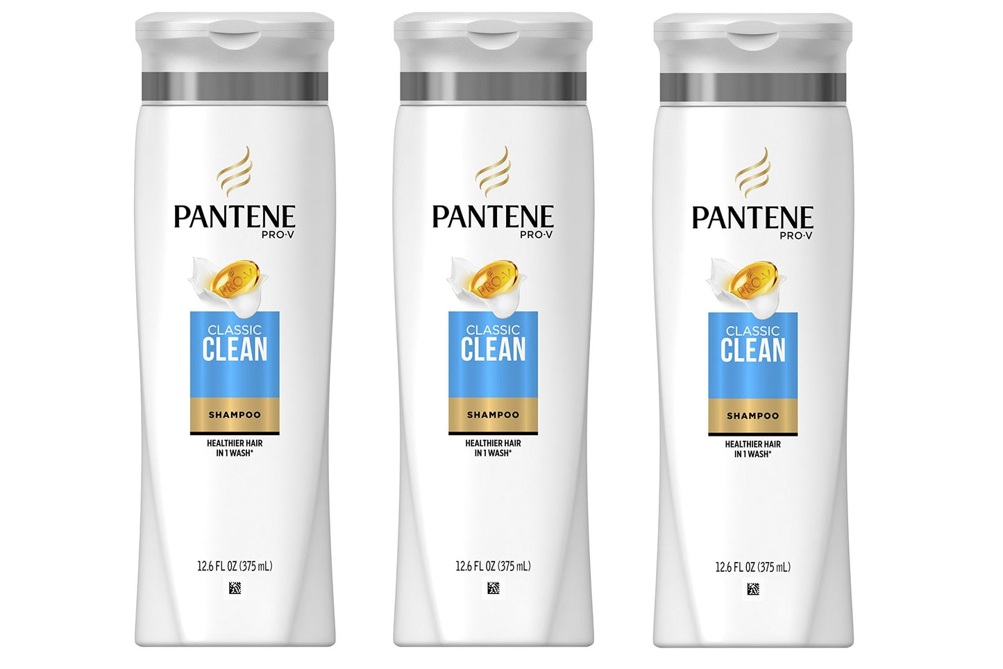 Pantene Pro-V Classic Clean Shampoo – 3 x 12.6 fl oz | Gentle Daily Clean for All Hair Types