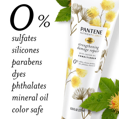 Pantene Sulfate-Free Conditioner with Castor Oil | Strengthening Damage Repair, 8 oz