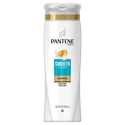 Pantene Smooth & Sleek Shampoo 12.6 oz – 3-Pack with Pro-Vitamins & Moroccan Argan Oil