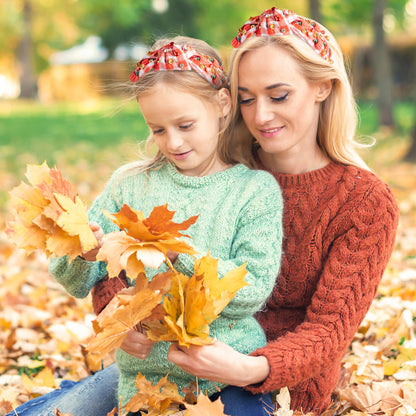 PANTIDE Thanksgiving Jeweled Knotted Headband — Pumpkin Rhinestone Crystal Embellished Hair Accessory
