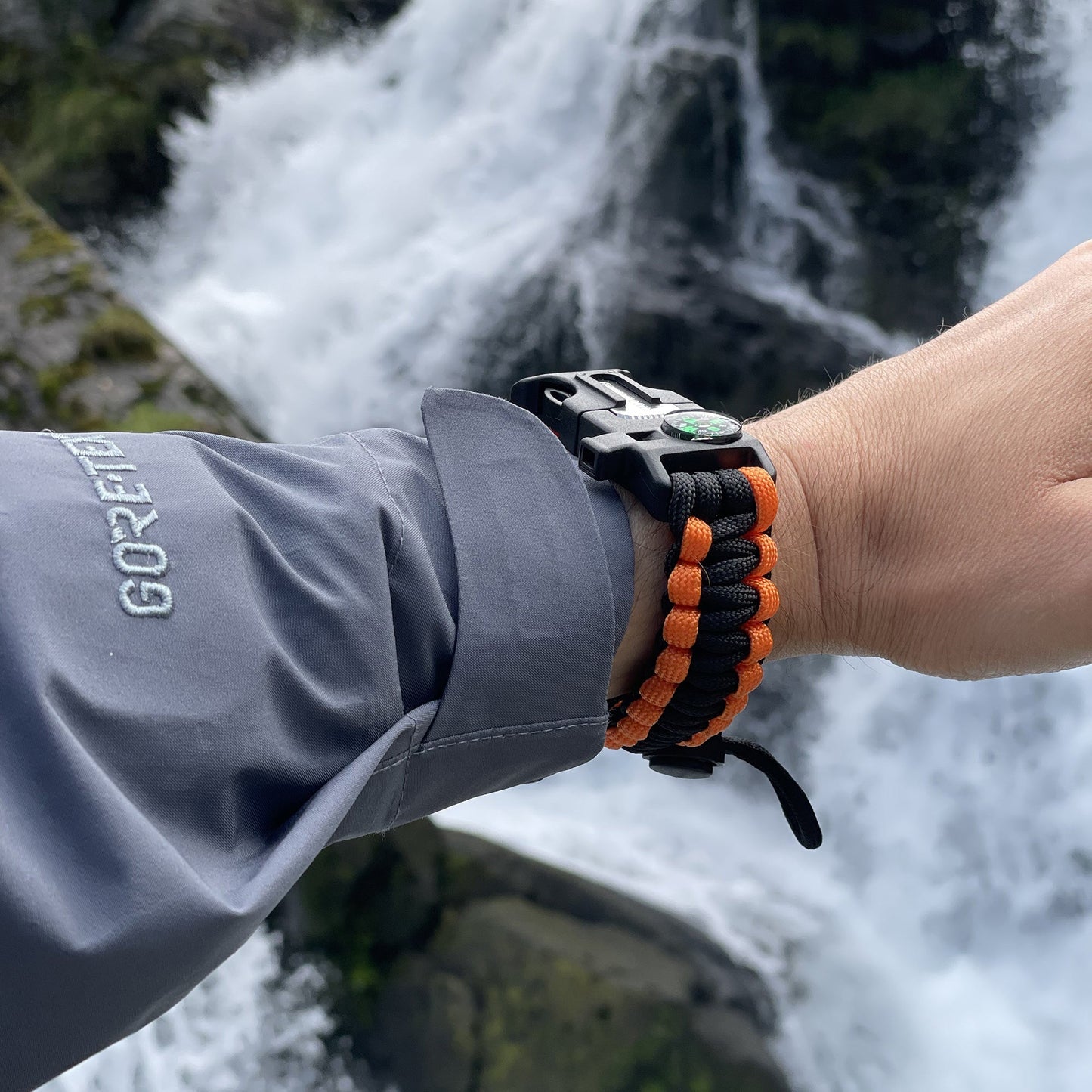 Paracord Survival Bracelet (2 Pack) | Flint & Steel Fire Starter, Whistle, Compass