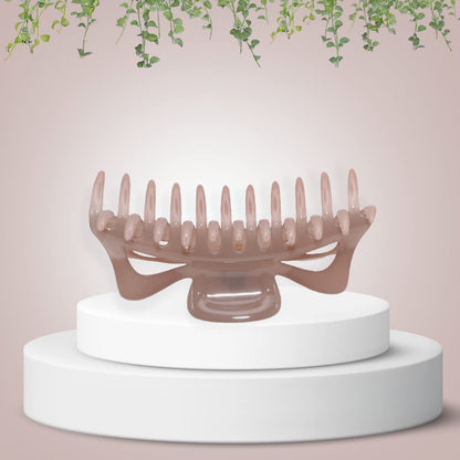 Parcelona French Classic Jumbo Hair Claw Clip – Blush Pink, No-Slip Grip, Made in France