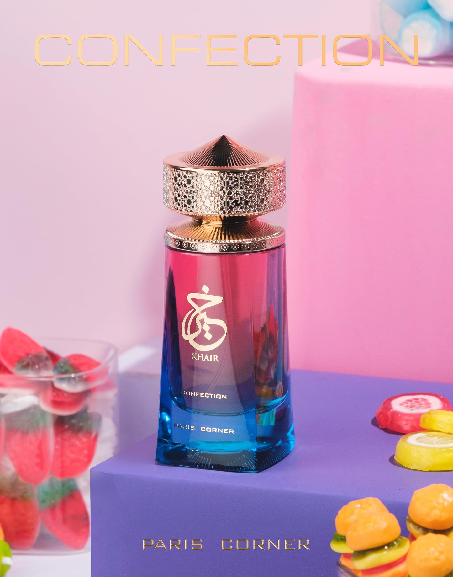 Paris Corner | Khair Confection EDP 3.4 Fl Oz | Unisex Sweet Candy Scent with Pear, Whipped Cream, Jasmine & Vanilla