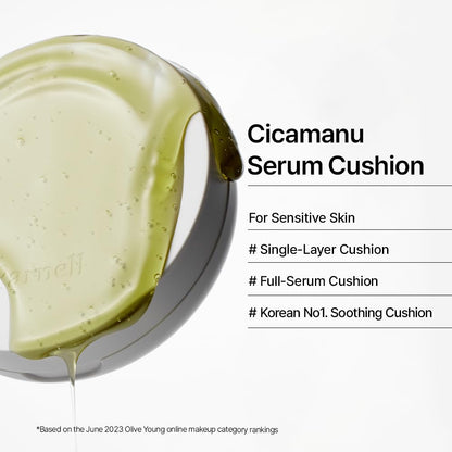 Parnell Cicamanu Serum Cushion – Moisturizing Foundation for Sensitive, Dry Skin | Lightweight Radiant Coverage (Pearl Skin, 0.52 Fl Oz)