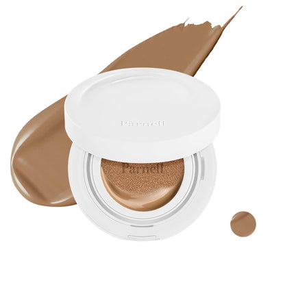 Parnell Cicamanu Serum Cushion – Lightweight Moisturizing Foundation for Sensitive & Dry Skin | Glass Skin Finish (0.52 fl oz, Shade 35N)