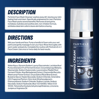 Particle Mens Face Wash - Anti-Aging Daily Cleanser for Men (5.07 oz)