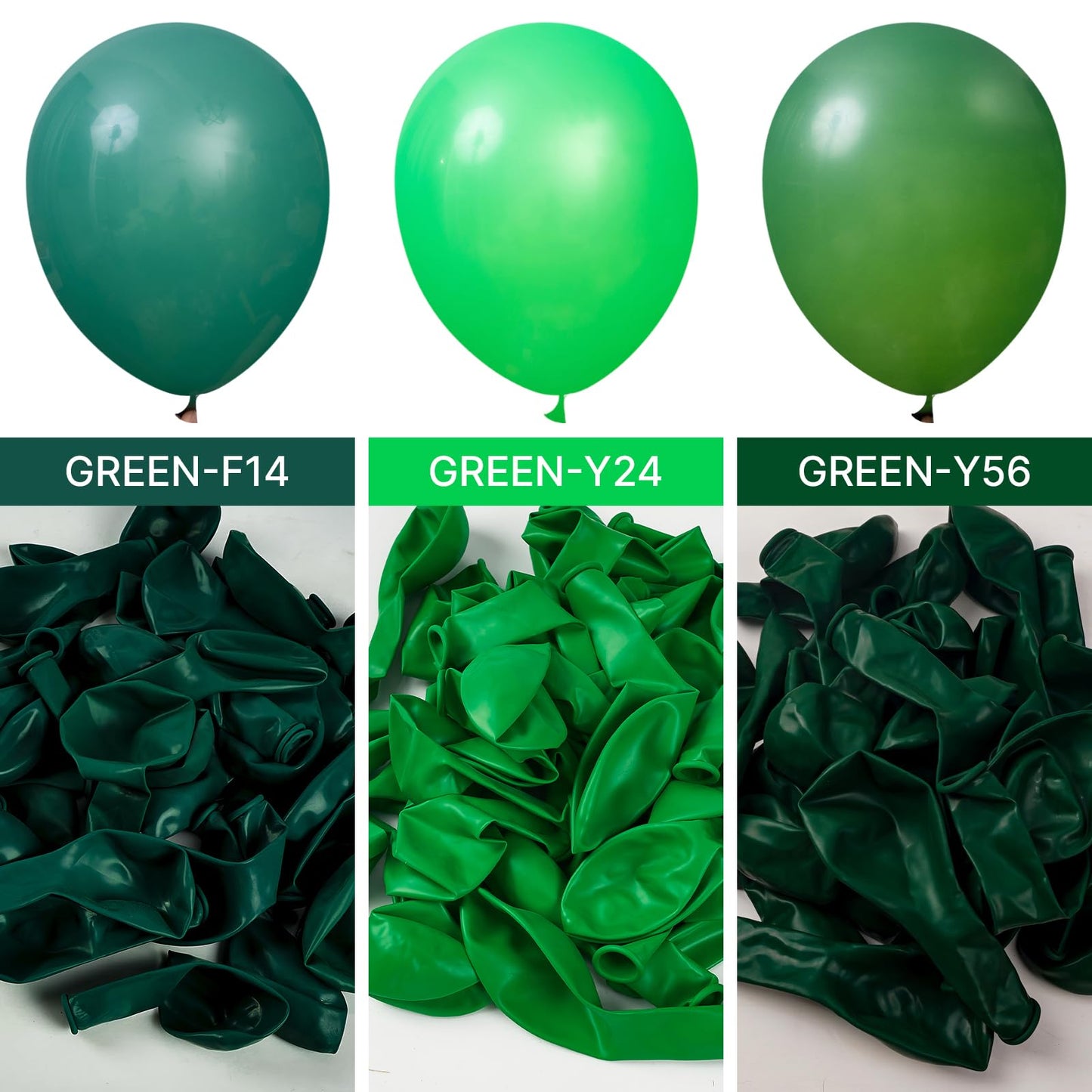 PartyWoo Dark Green Balloons Kit 127 Pcs for Arch Garlands 36in to 5in