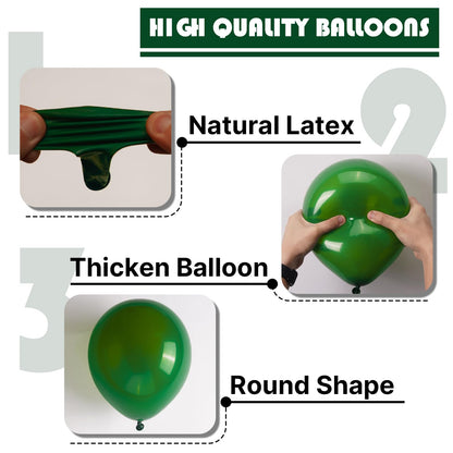 PartyWoo Dark Green Balloons Kit 127 Pcs for Arch Garlands 36in to 5in