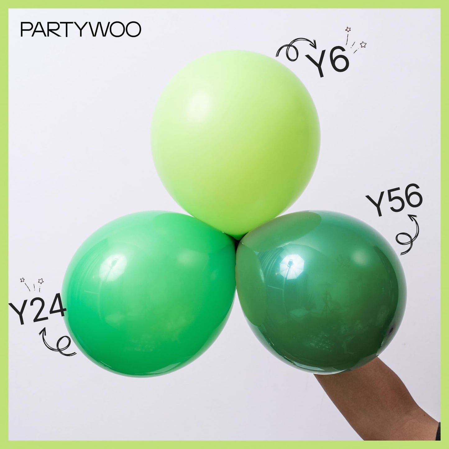PartyWoo Lime Green Balloons 100pcs | 5 Inch Latex Balloons for Graduation, Wedding & Party Decor