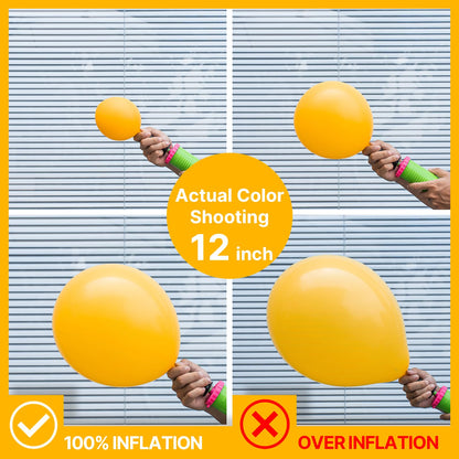 PartyWoo Mustard Yellow Balloons 100pcs | Assorted Sizes 36, 18, 12, 10 & 5 Inch