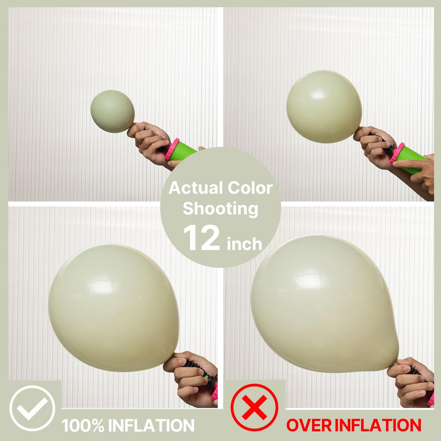 PartyWoo Sage Green Balloons 140pcs – 18/12/10/5in Latex Balloon Arch Kit for Weddings & Parties