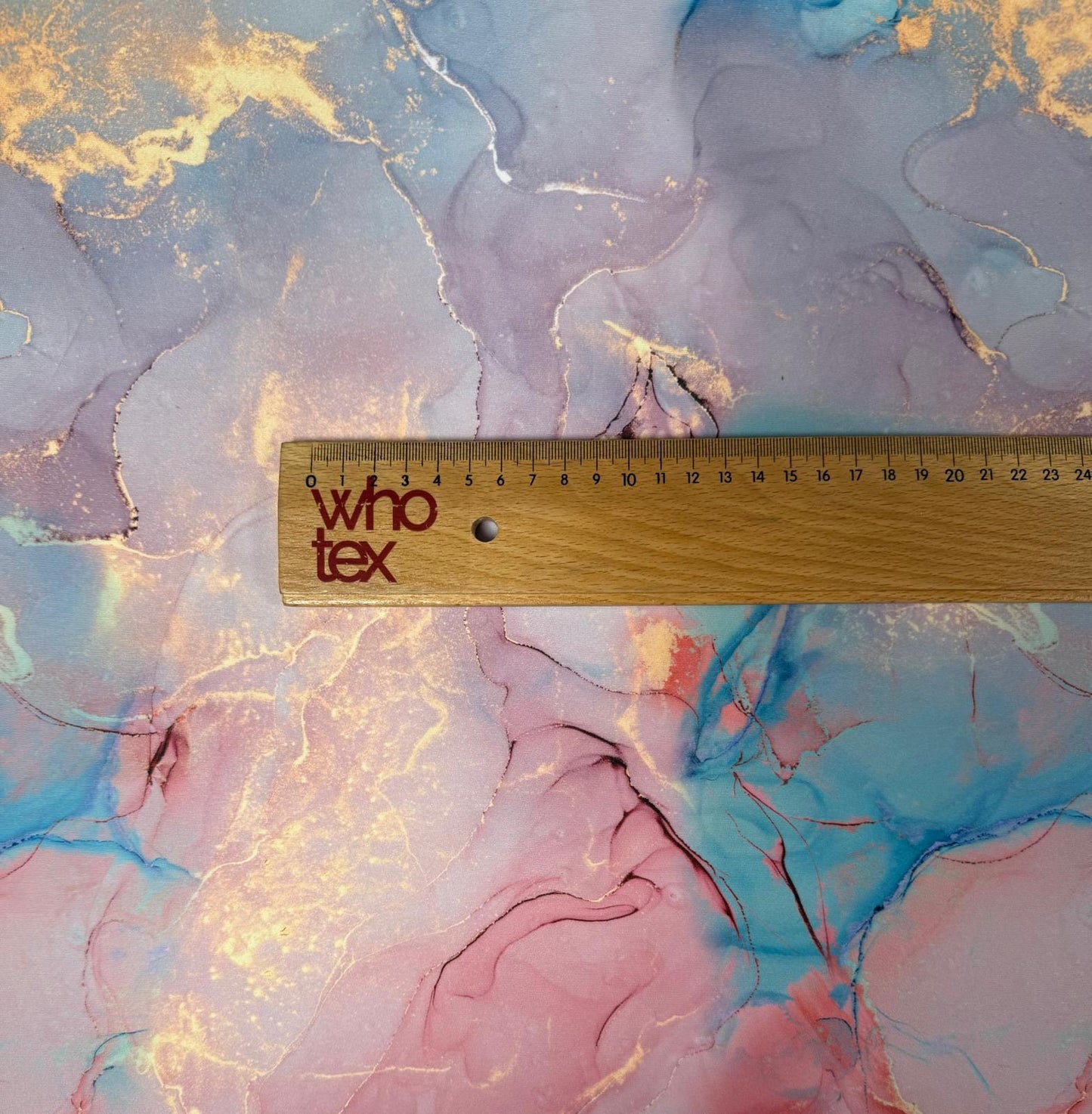 Pastel Marble Effect with Gold Veins Fabric by Metre