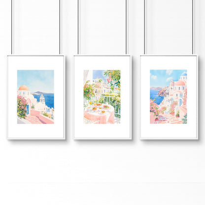 Pastel Wall Art | Set of 3 Beach Decor Wall art Prints