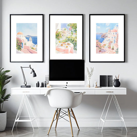 Pastel Wall Art | Set of 3 Beach Decor Wall art Prints