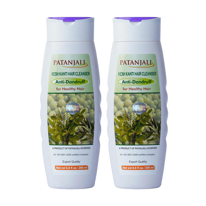 Patanjali Kesh Kanti Anti-Dandruff Shampoo - 200ml x 2 | Natural Hair Cleanser for Flakes