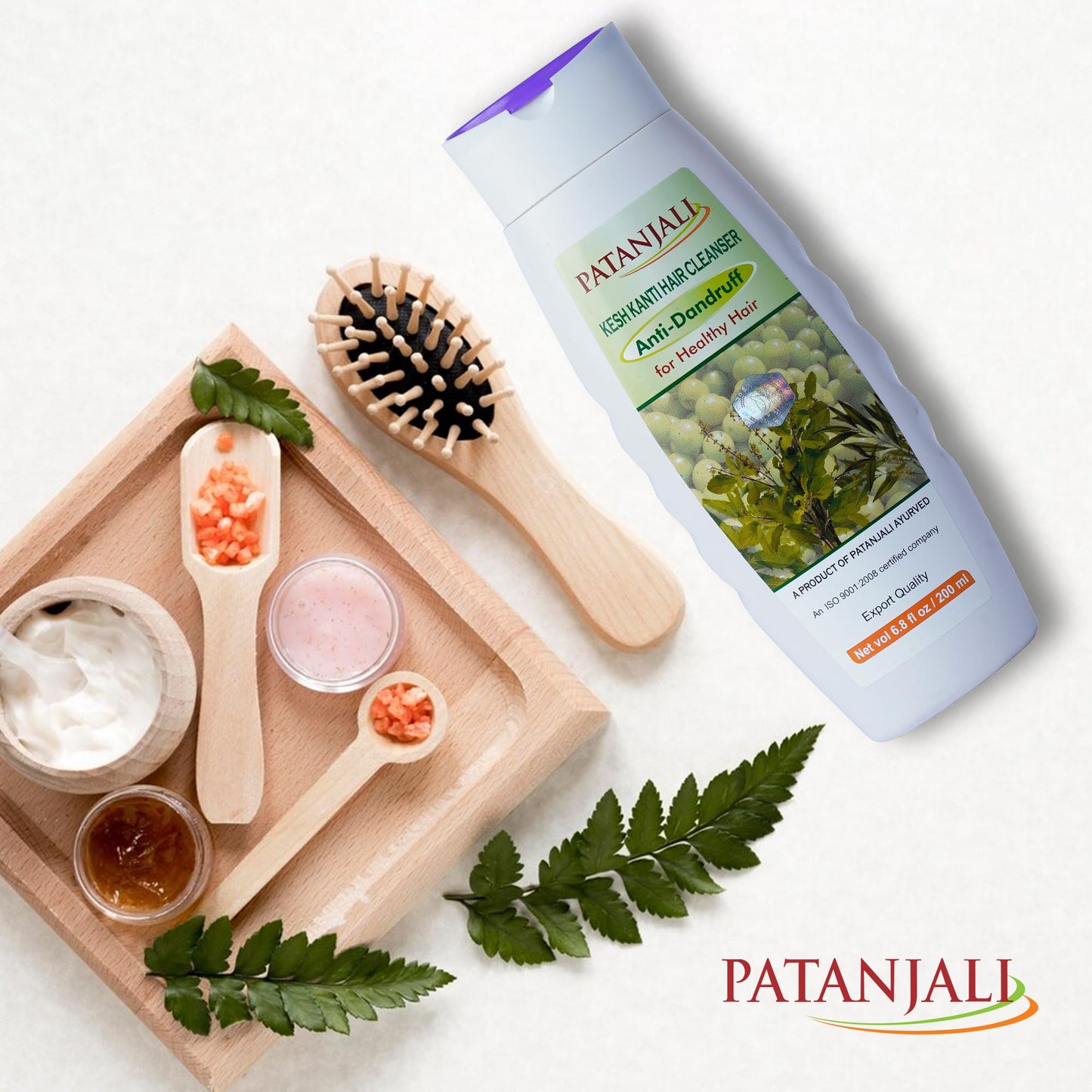 Patanjali Kesh Kanti Anti-Dandruff Shampoo - 200ml x 2 | Natural Hair Cleanser for Flakes