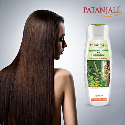 Patanjali Kesh Kanti Milk Protein Hair Cleanser Shampoo – Pack of 2 (200 ml)