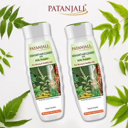 Patanjali Kesh Kanti Milk Protein Hair Cleanser Shampoo – Pack of 2 (200 ml)