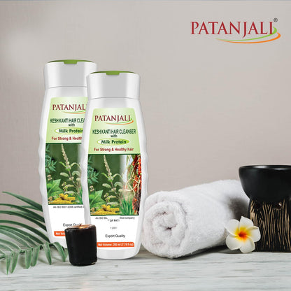 Patanjali Kesh Kanti Milk Protein Hair Cleanser Shampoo – Pack of 2 (200 ml)