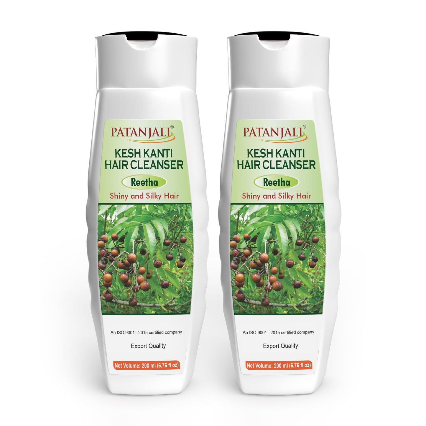 Patanjali Kesh Kanti Reetha Shampoo for Dry Hair – Sulfate-Free Herbal Ayurvedic Cleanser (200ml x 2)