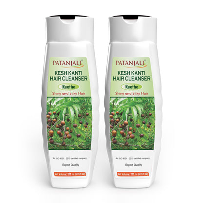 Patanjali Kesh Kanti Reetha Shampoo for Dry Hair – Sulfate-Free Herbal Ayurvedic Cleanser (200ml x 2)