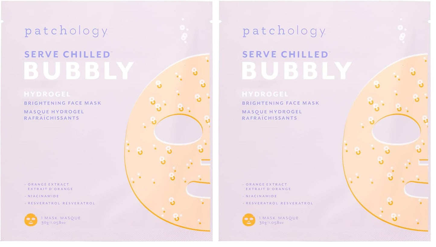 Patchology Brightening Gel Mask with Resveratrol & Niacinamide – Hydrogel Mask, Pack of 2