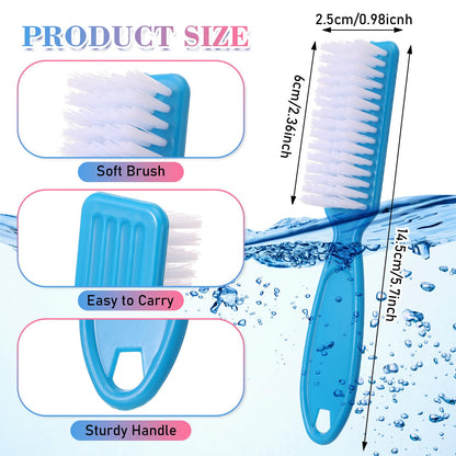 Patelai 100-Pack Handle Grip Nail Brush Bulk | Multicolor Nail & Skin Cleaning for Manicure & Pedicure (10 Colors)