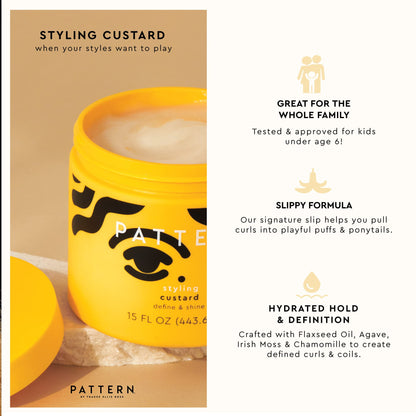 PATTERN Beauty Styling Custard by Tracee Ellis Ross – Hydrated Hold for Curlies, Coilies & Tight-Textured Hair (15 oz)