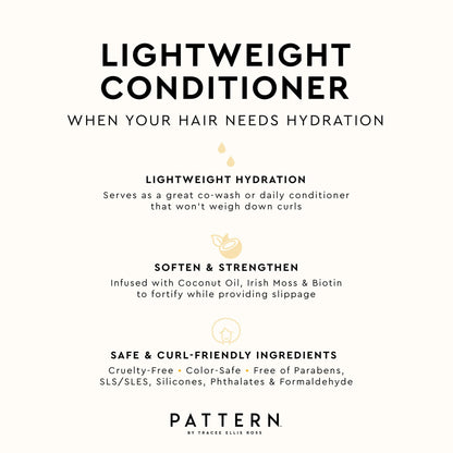 PATTERN Beauty Lightweight Conditioner by Tracee Ellis Ross — Lightweight Moisture for 3a–4c Curls | 3 Fl Oz