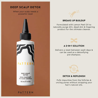 PATTERN Beauty Deep Scalp Detox 4 fl oz – 2-in-1 Cleansing Serum for Between-Wash Refresh