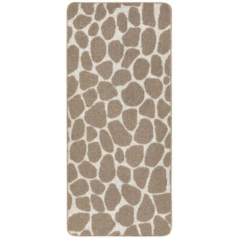 Patterned Washable Mat and Runner in Cream & Brown