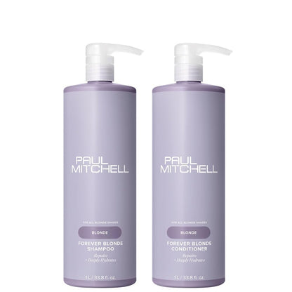 Paul Mitchell Forever Blonde Shampoo & Conditioner Set – Brighten, Repair & Detangle