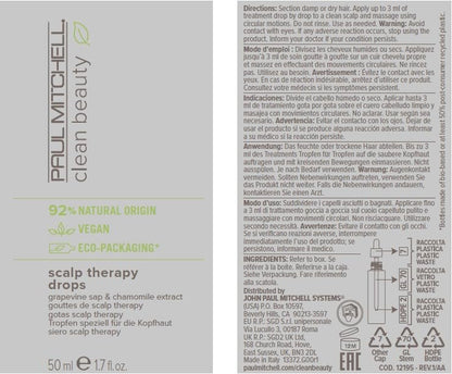 Paul Mitchell Clean Beauty Scalp Therapy Drops – Ultra-Light Scalp Serum for All Hair Types