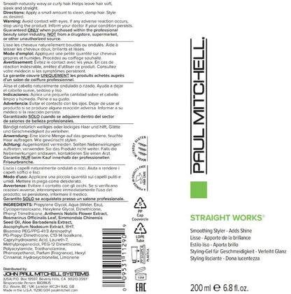 Paul Mitchell Straight Works Hair Gel – Smoothing Styler for Frizzy Hair | 6.8 fl oz