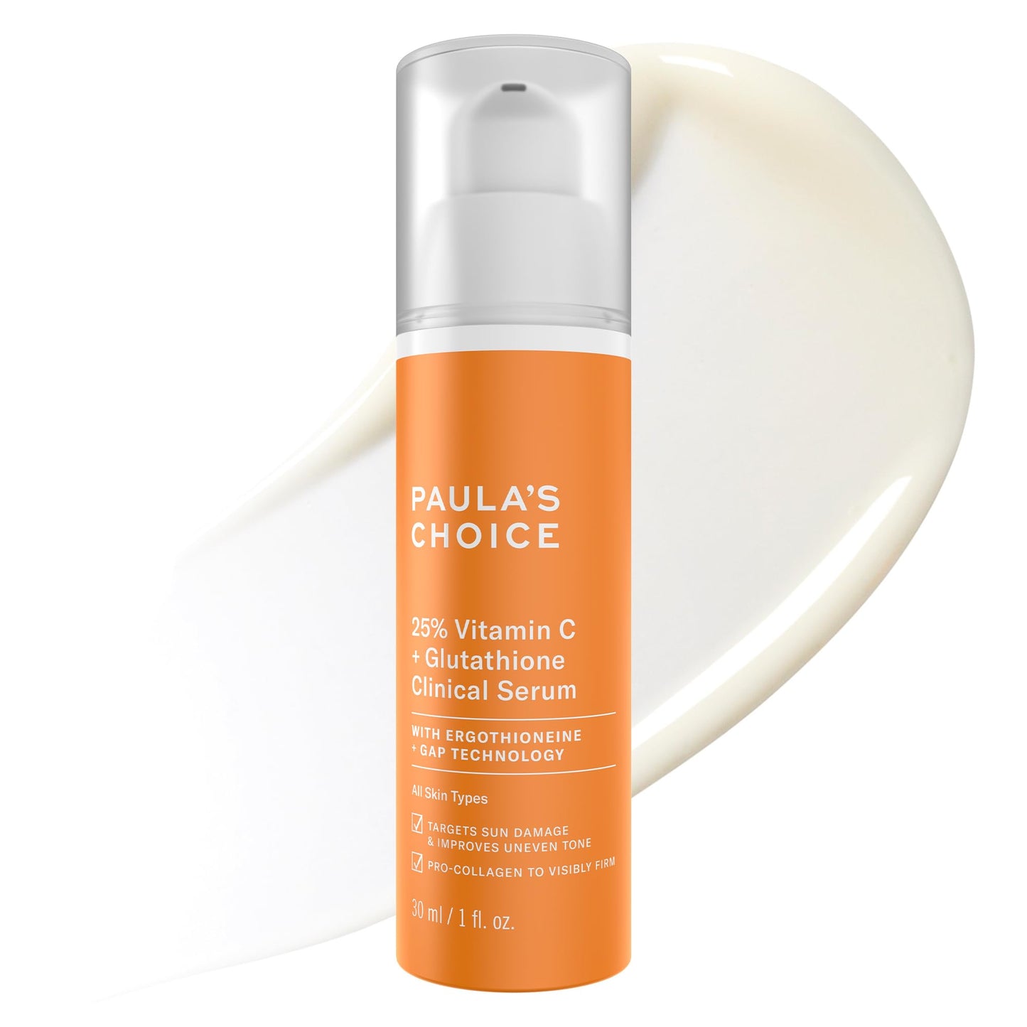 Paula's Choice 25% Vitamin C Serum with Glutathione & Antioxidants – Fragrance-Free, 1 oz